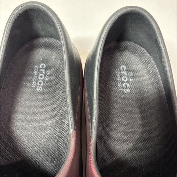 Crocs Womens Neria Pro II Slip On Work Clogs Size 10 Burgundy Black Dual Comfort - Picture 4 of 9